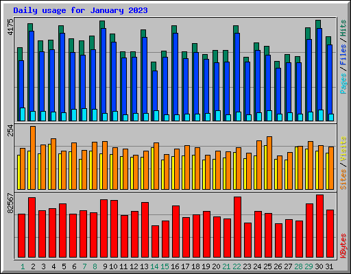 Daily usage for January 2023