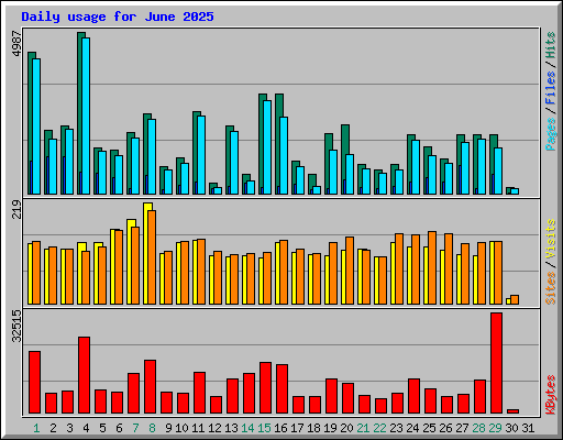 Daily usage for June 2025