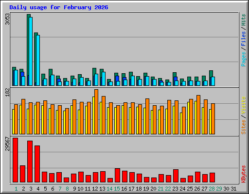 Daily usage for February 2026