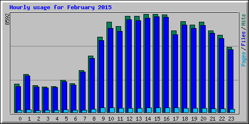Hourly usage for February 2015