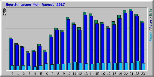 Hourly usage for August 2017