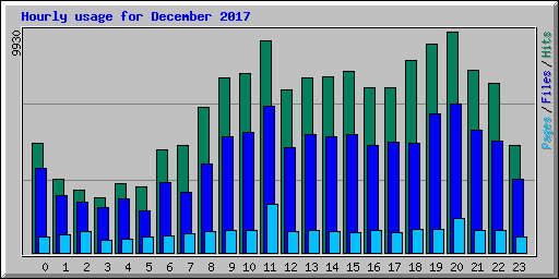 Hourly usage for December 2017