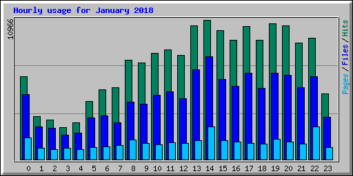 Hourly usage for January 2018