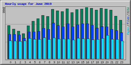 Hourly usage for June 2019