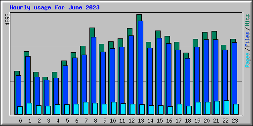 Hourly usage for June 2023
