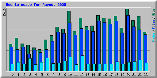 Hourly usage for August 2023