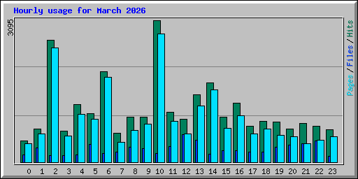 Hourly usage for March 2026